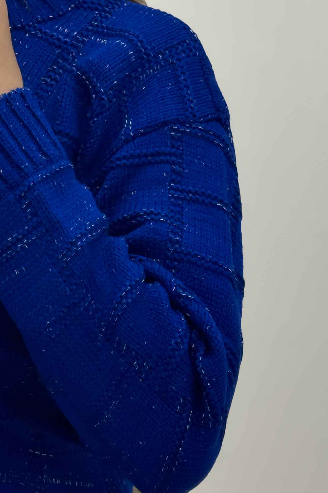 بلوز بافت طرح مربع لمه دار AF