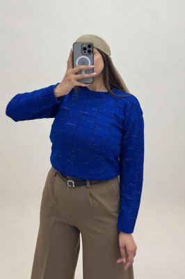 بلوز بافت طرح مربع لمه دار AF