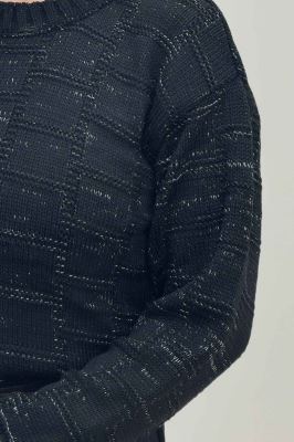 بلوز بافت طرح مربع لمه دار AF