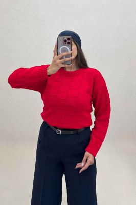 بلوز بافت طرح مربع لمه دار AF