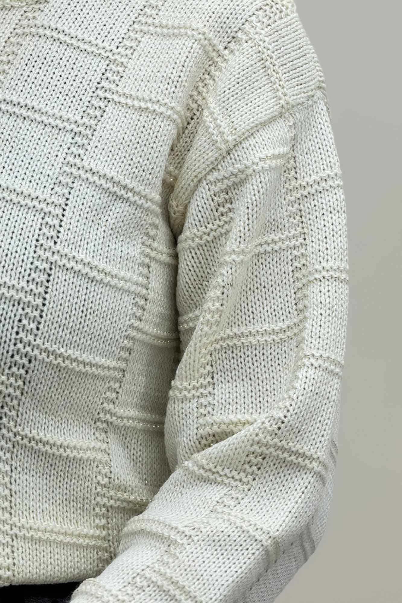 بلوز بافت طرح مربع لمه دار AF