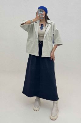 کت آستین سه رب فوتر دو دکمه