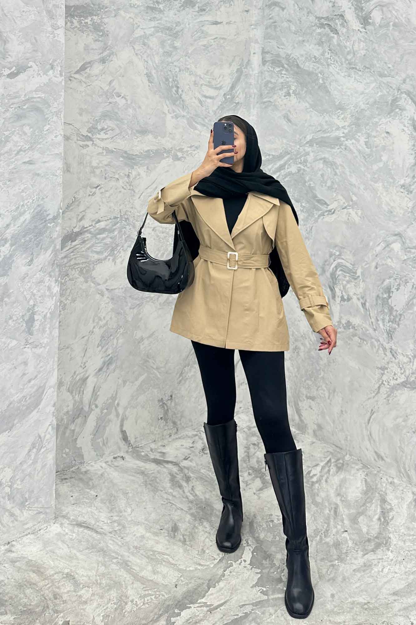 ترنچ کت کوتاه دو یقه کتان زارا