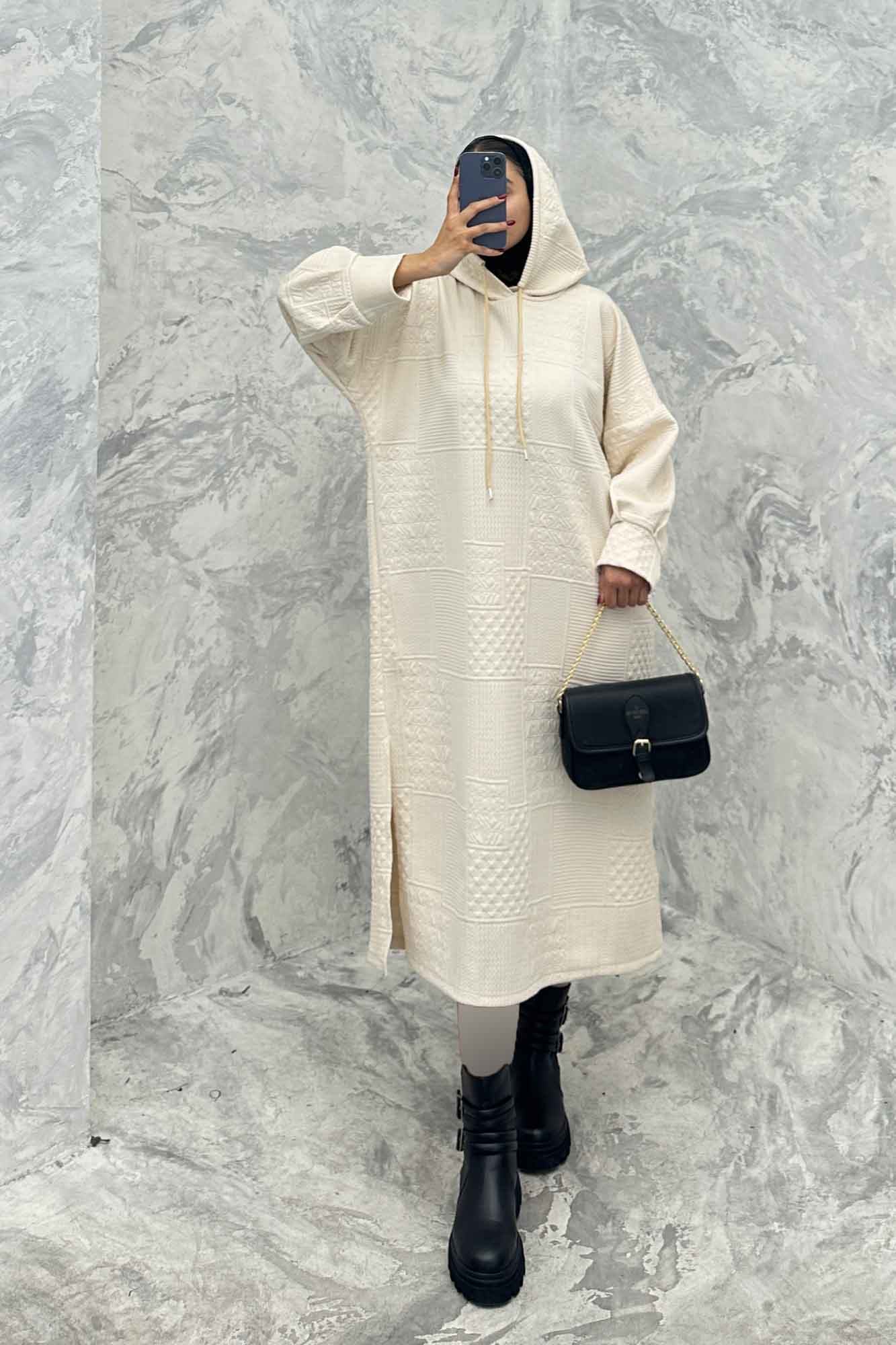 کفتان مراکشی کلاه دار بغل چاک