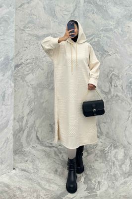 کفتان مراکشی کلاه دار بغل چاک