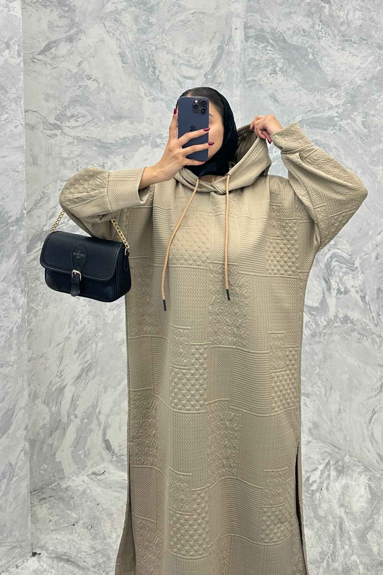 کفتان مراکشی کلاه دار بغل چاک