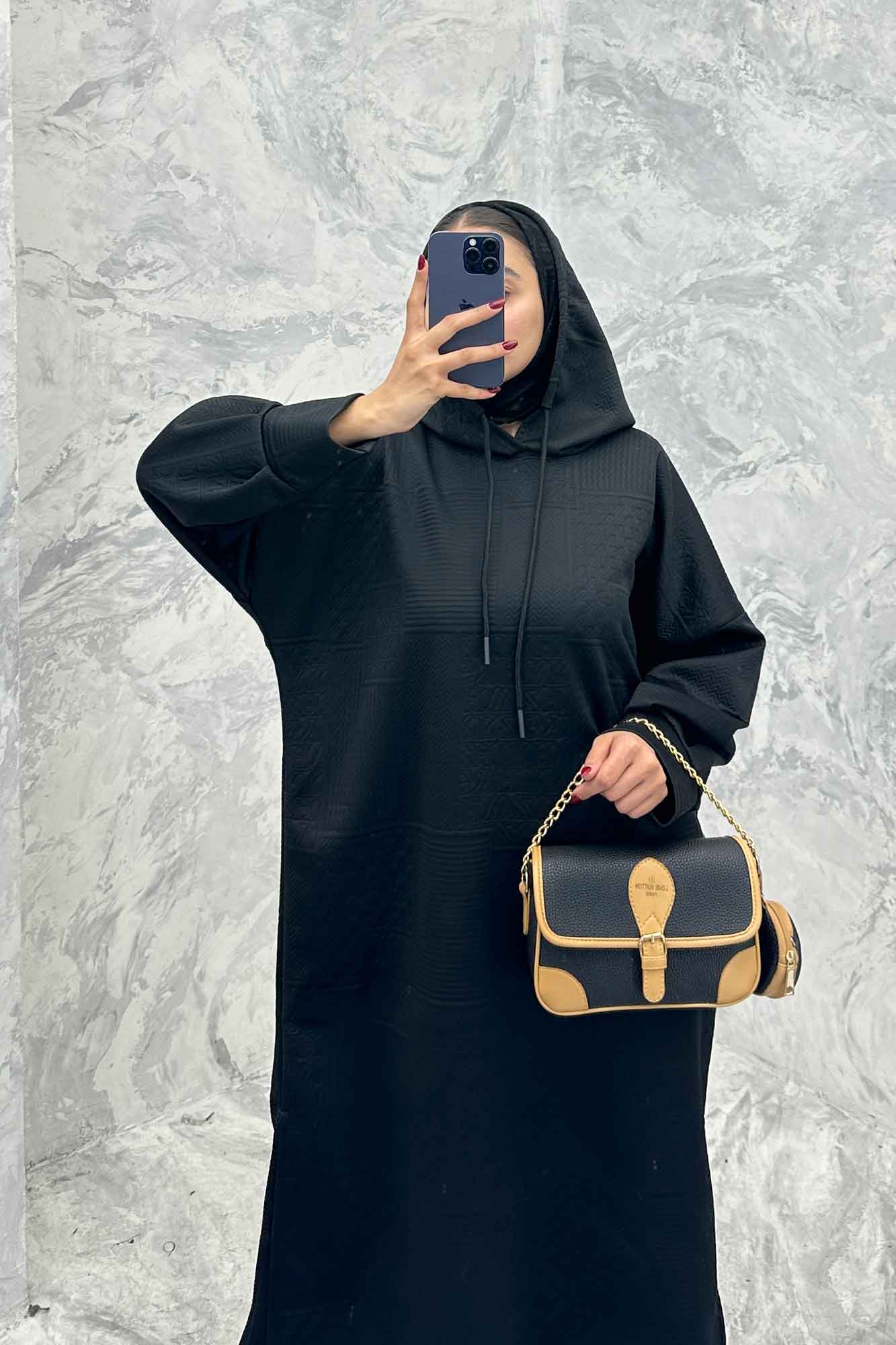 کفتان مراکشی کلاه دار بغل چاک