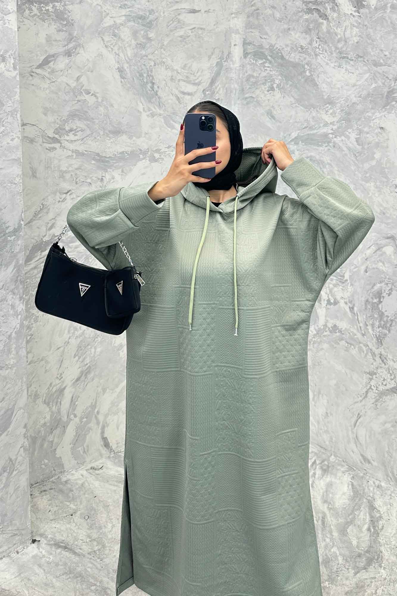 کفتان مراکشی کلاه دار بغل چاک