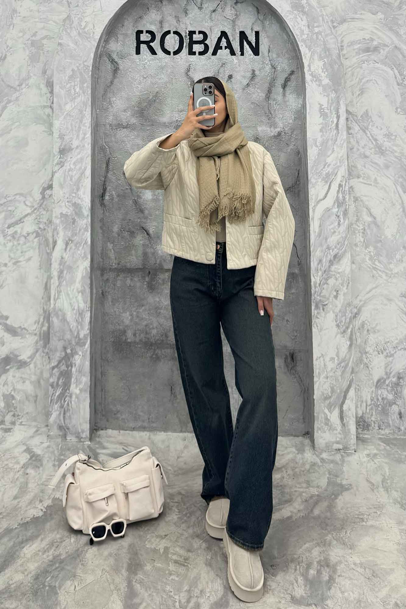 کت فریال یقه گرد جیب فیلتو