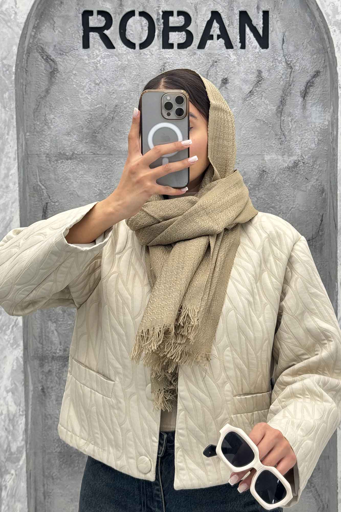 کت فریال یقه گرد جیب فیلتو