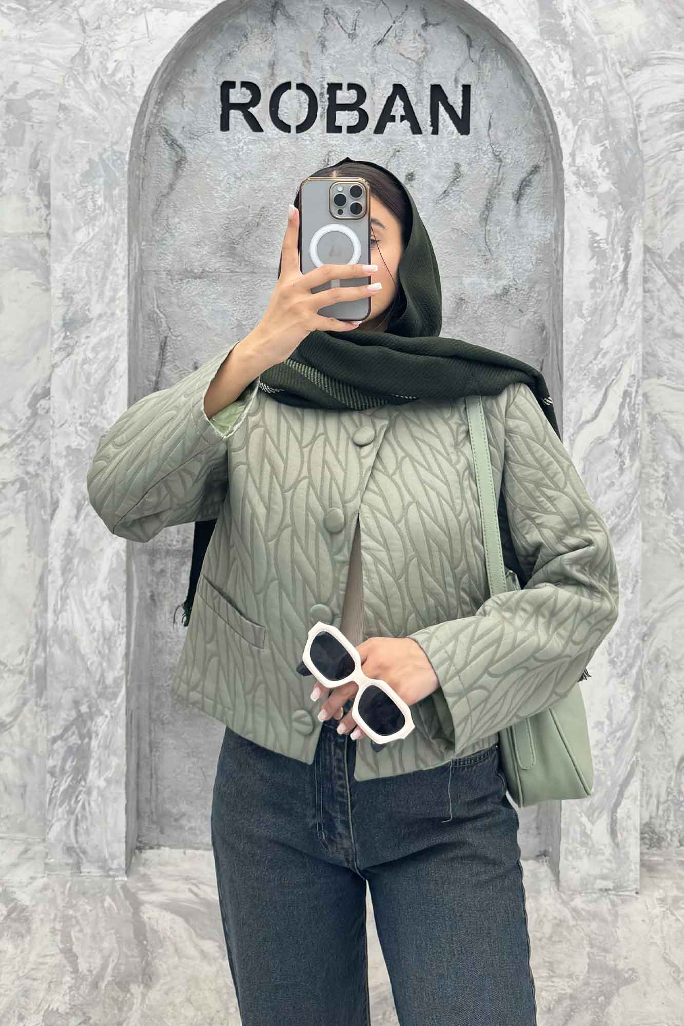 کت فریال یقه گرد جیب فیلتو