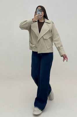 کت یقه ب ب فوتر تک جیب پاکتی (آستردار)