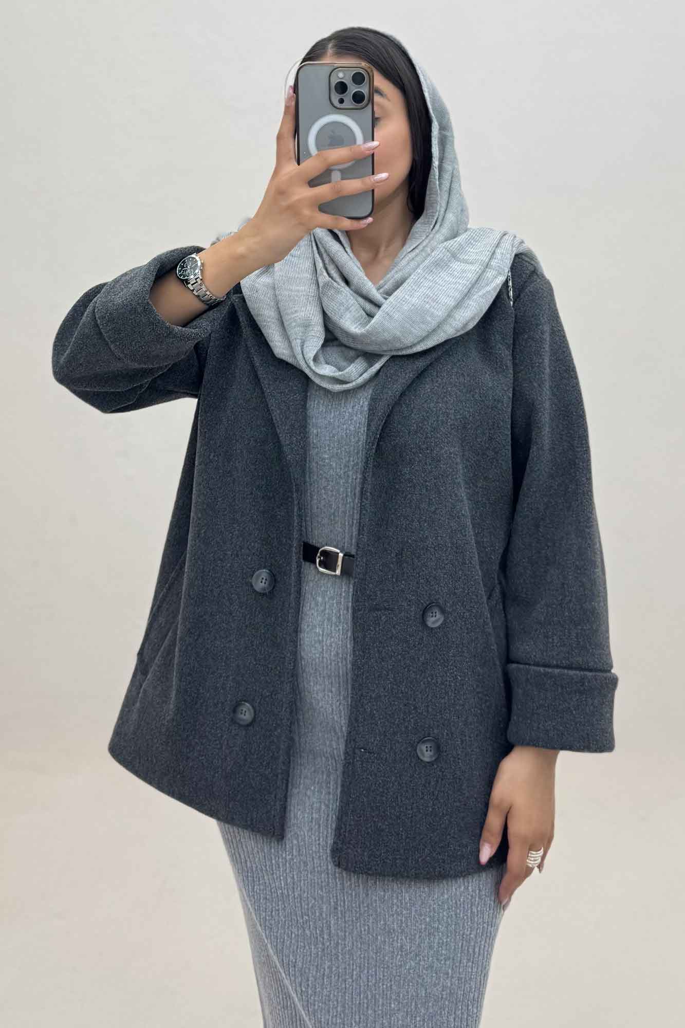 پالتو یقه انگلیسی چهار دکمه فوتر LOOK