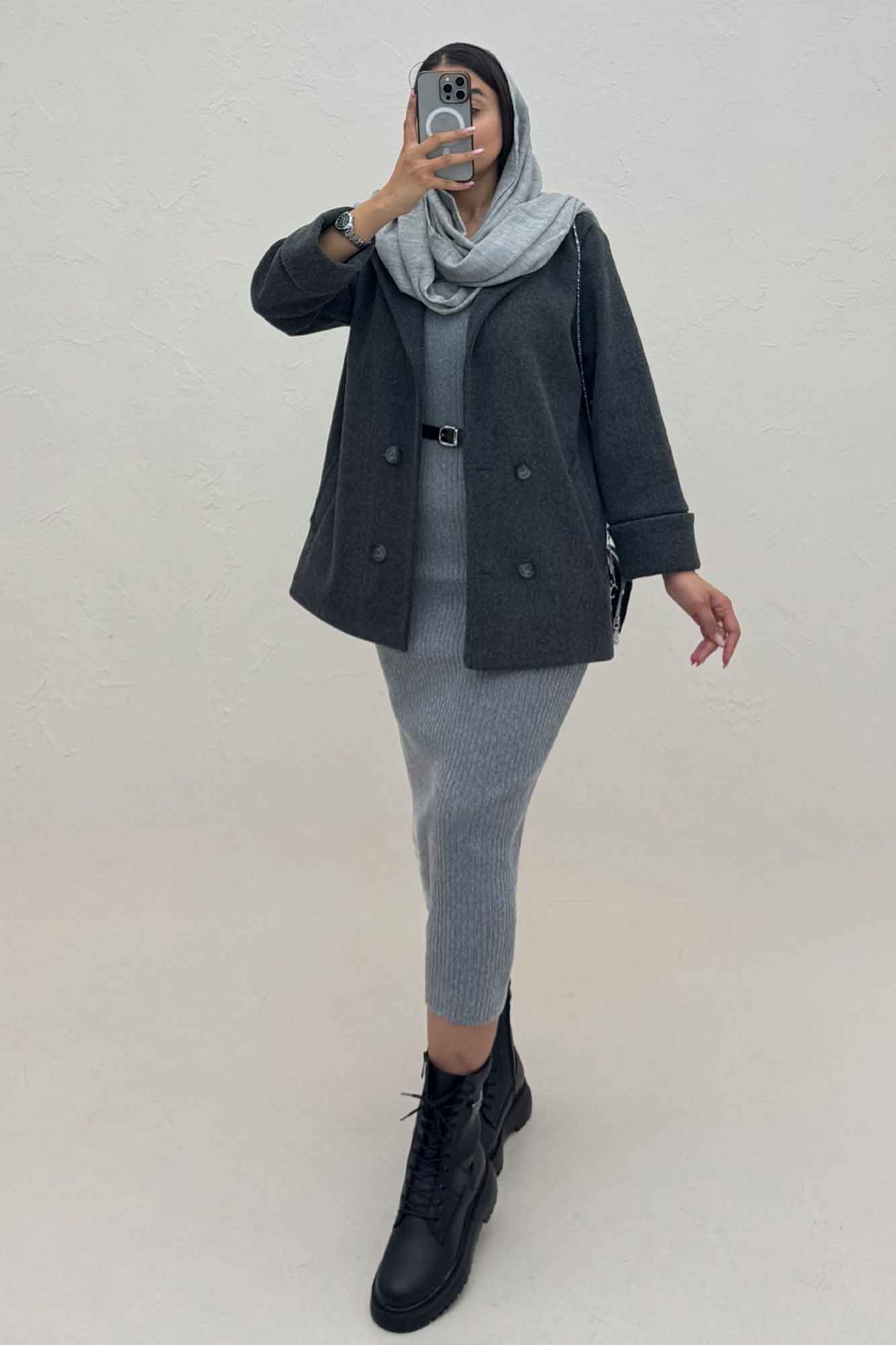 پالتو یقه انگلیسی چهار دکمه فوتر LOOK