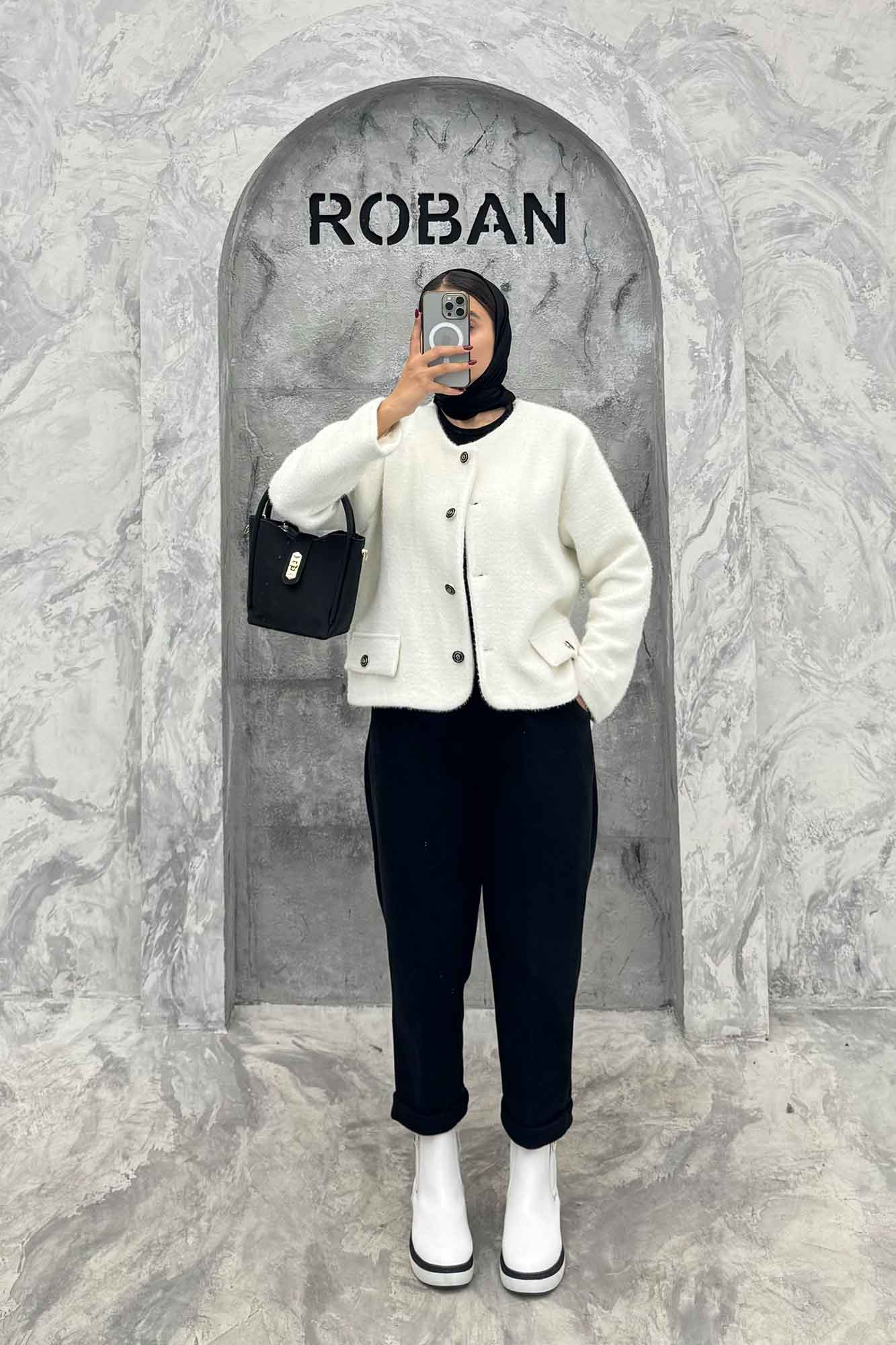 کت یقه گرد آستردار لمزور سروین