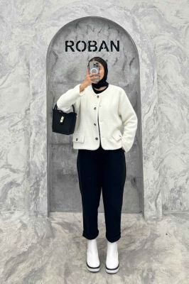 کت یقه گرد آستردار لمزور سروین