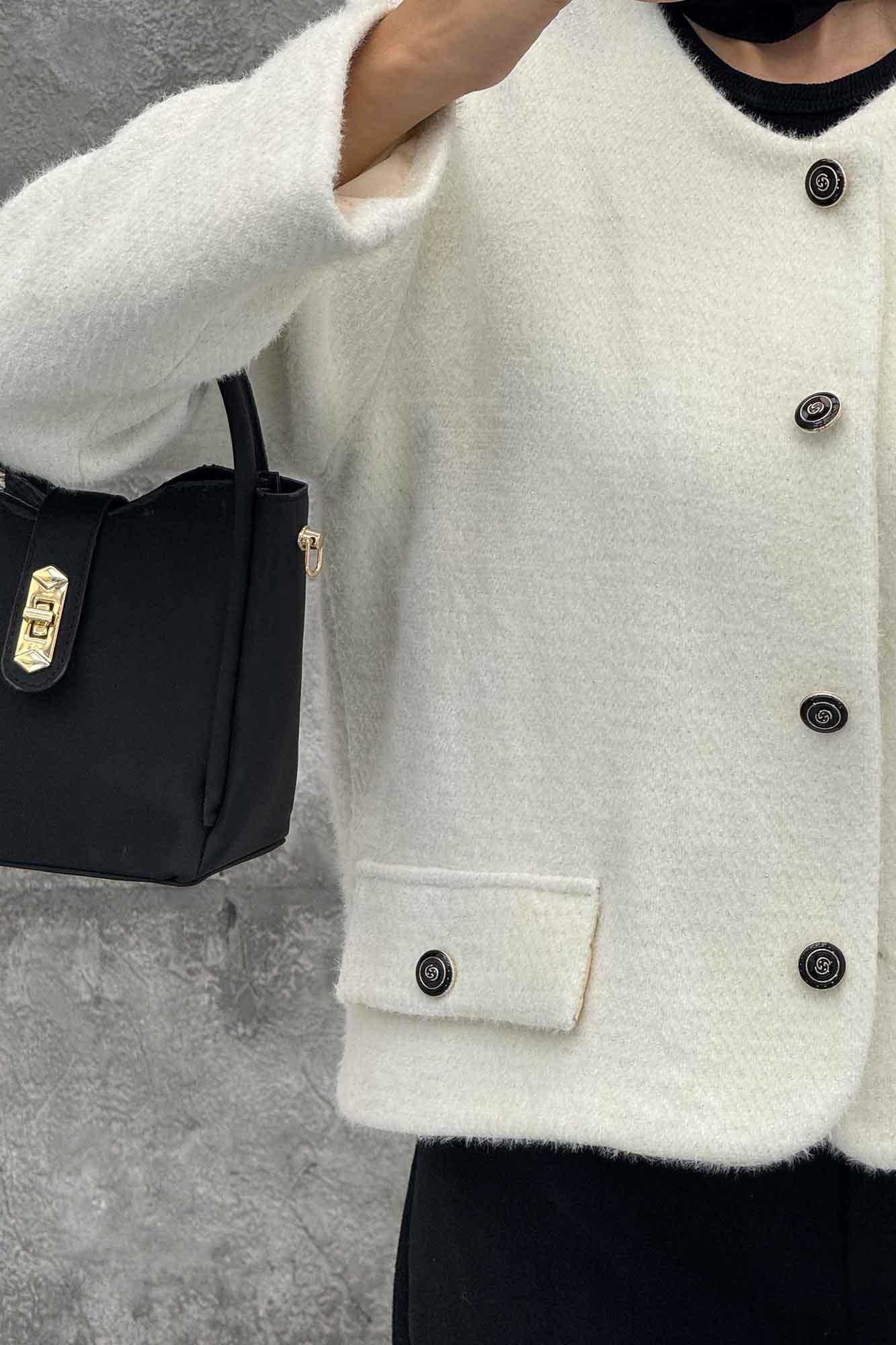 کت یقه گرد آستردار لمزور سروین