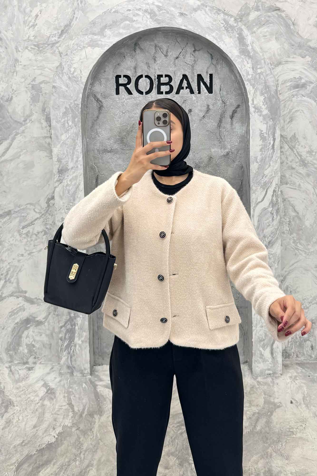 کت یقه گرد آستردار لمزور سروین