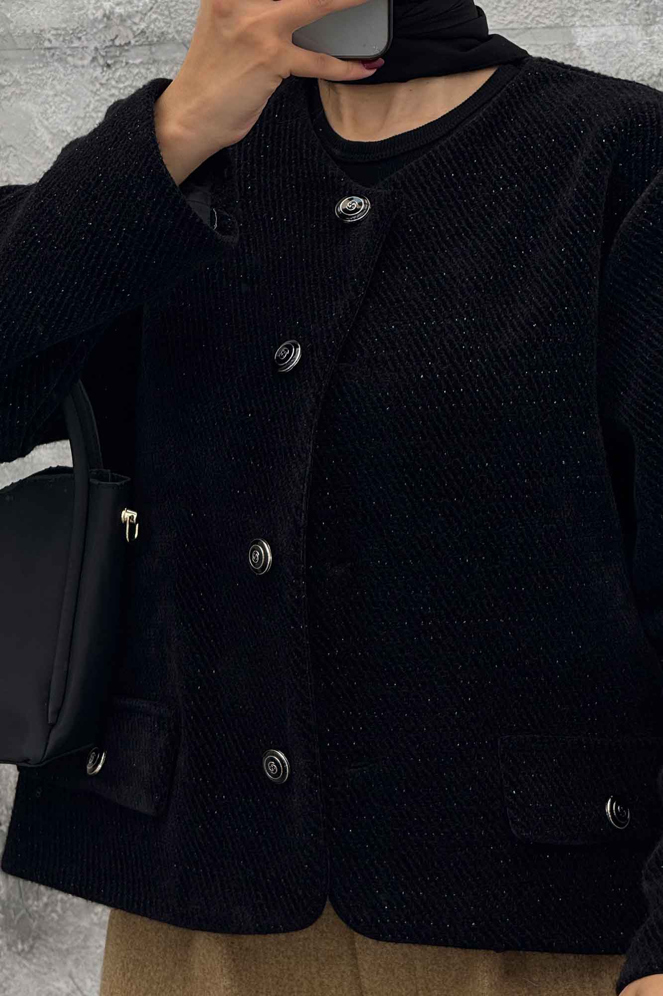 کت یقه گرد آستردار لمزور سروین