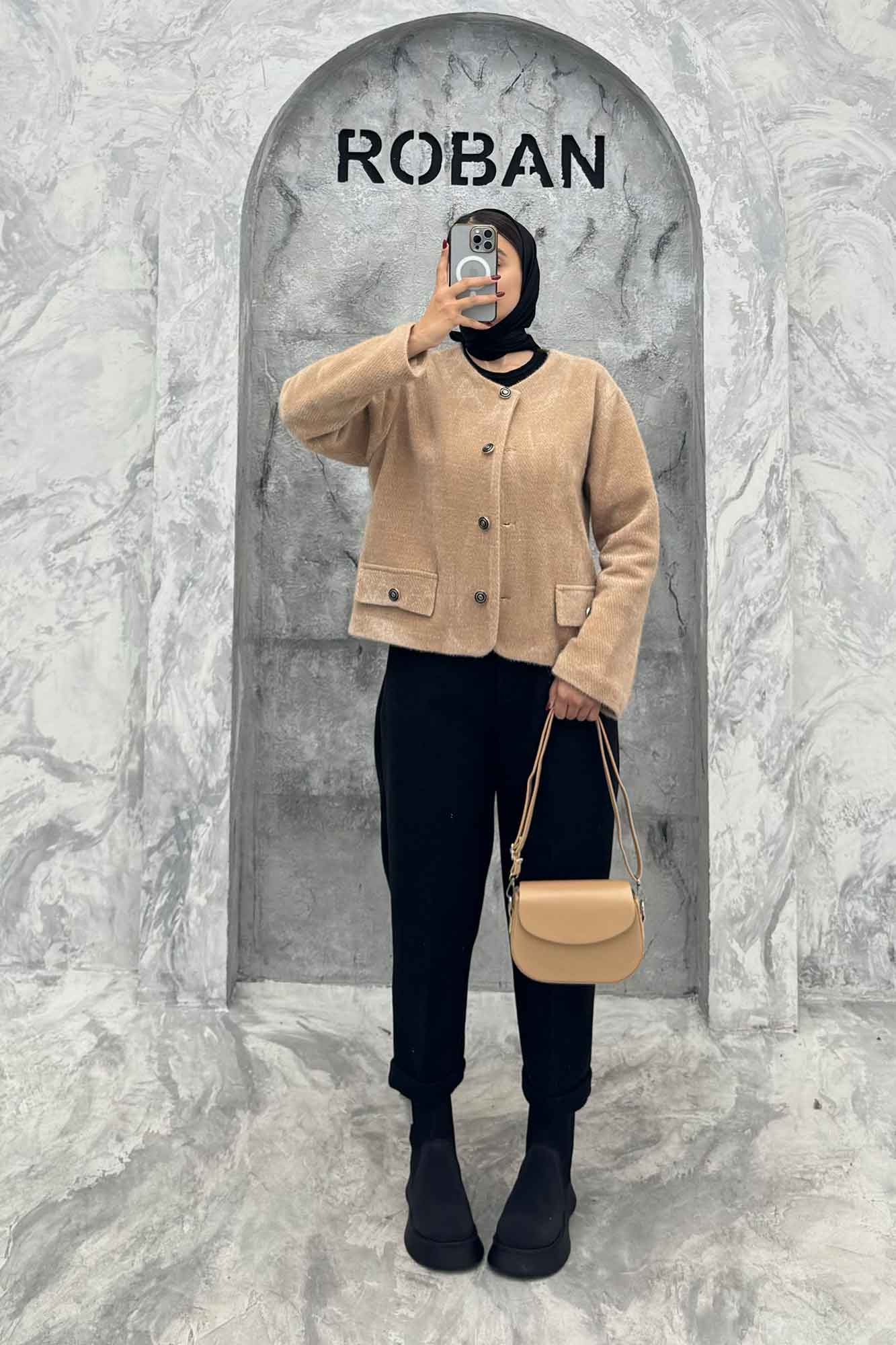 کت یقه گرد آستردار لمزور سروین