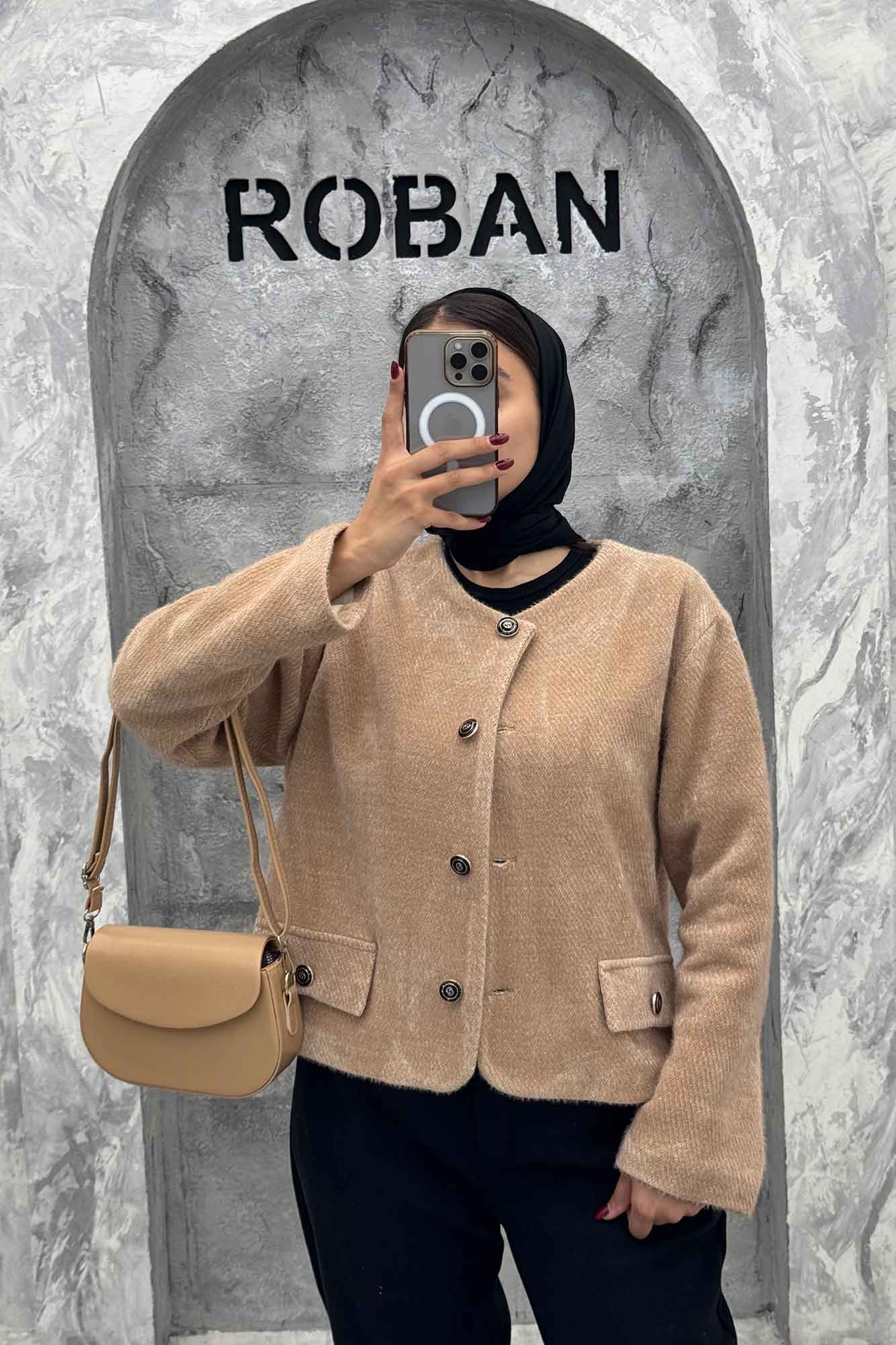 کت یقه گرد آستردار لمزور سروین