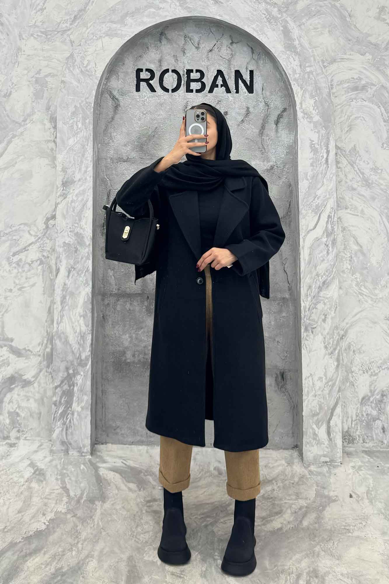 پالتو بلند فوتر تک دکمه SEVIN