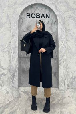 پالتو بلند فوتر تک دکمه SEVIN