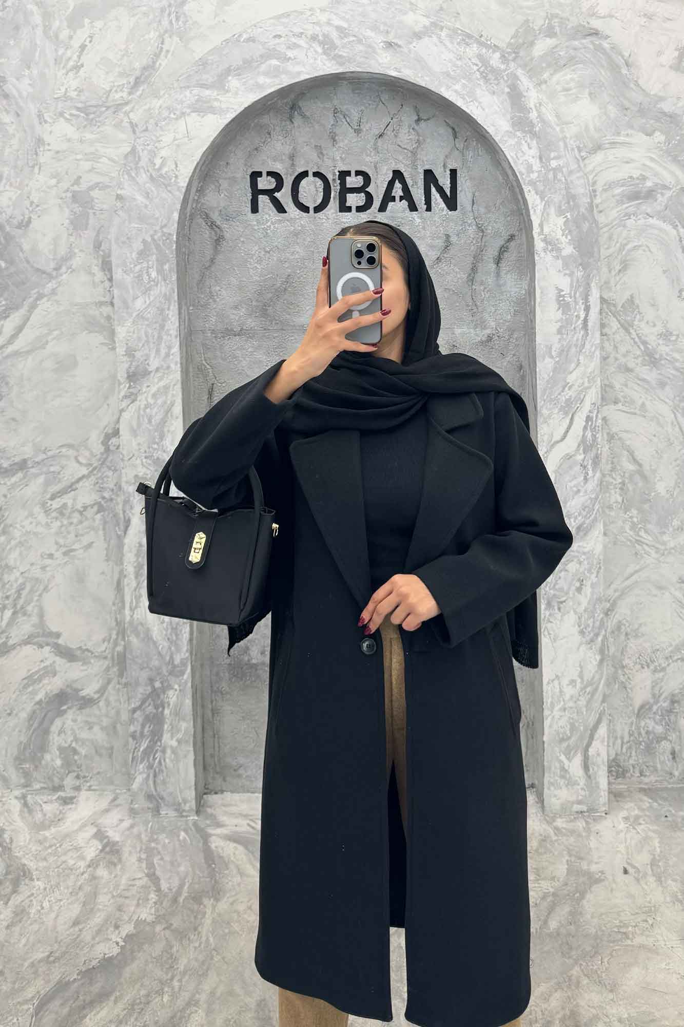 پالتو بلند فوتر تک دکمه SEVIN