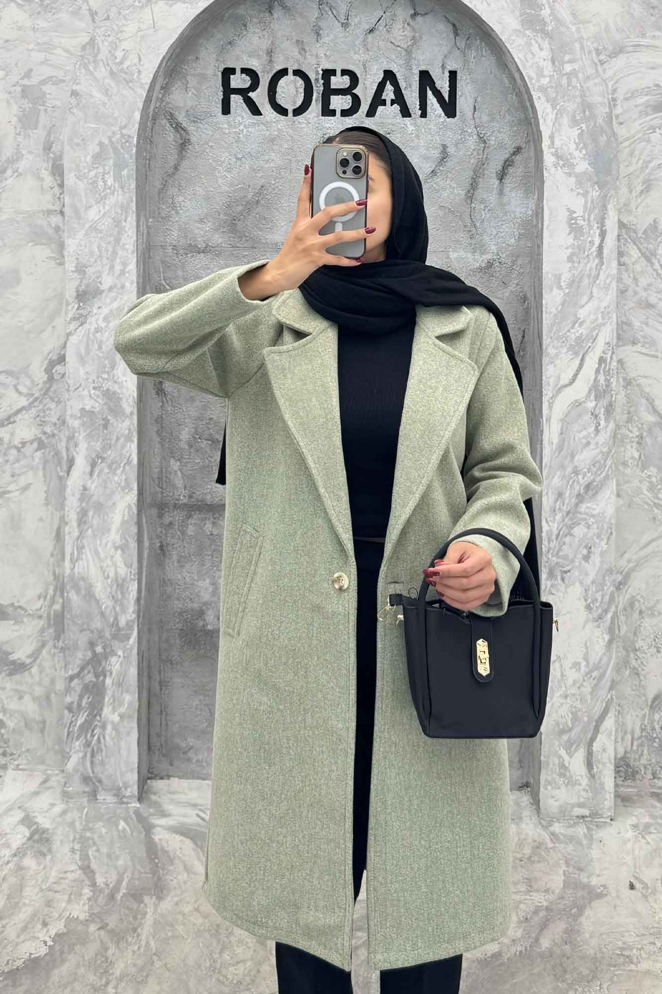 پالتو بلند فوتر تک دکمه SEVIN