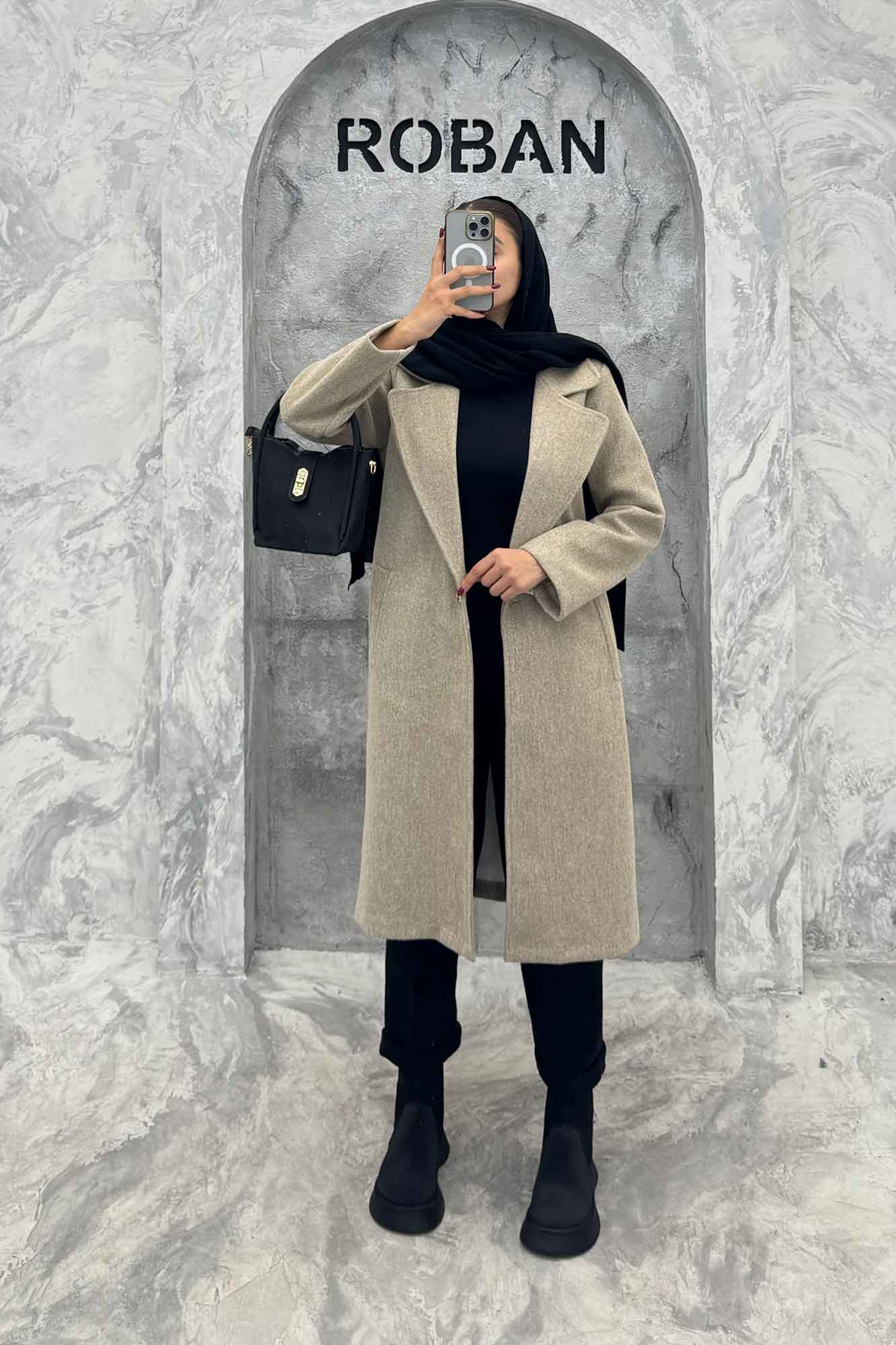 پالتو بلند فوتر تک دکمه SEVIN