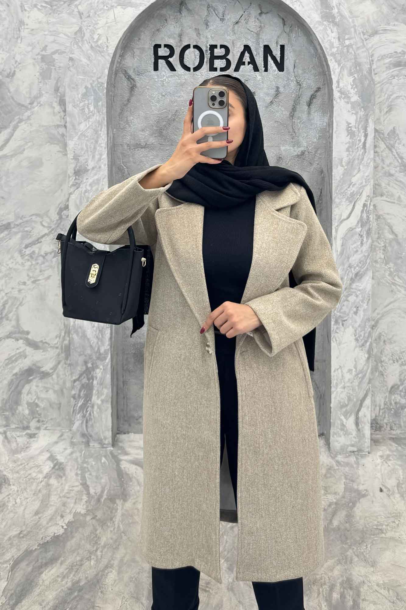 پالتو بلند فوتر تک دکمه SEVIN