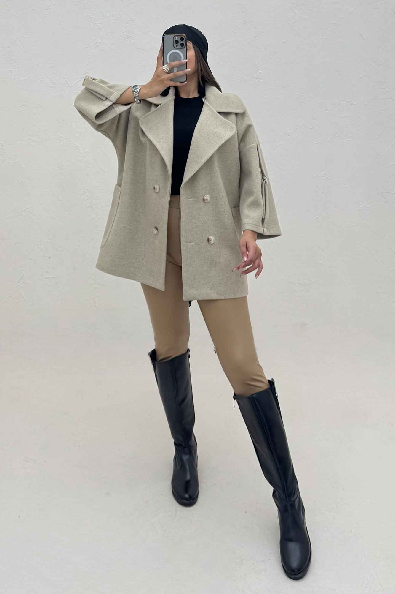 کت یقه پهن فوتر آستین سگک دار EXPORT