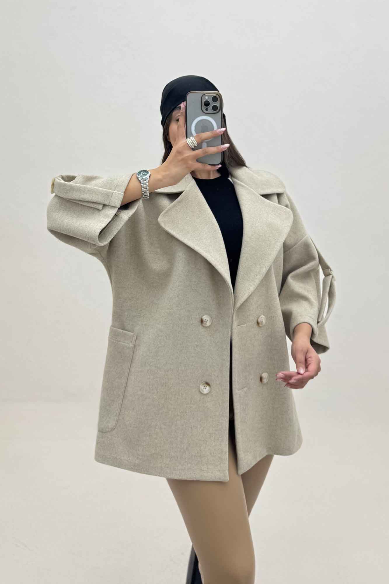 کت یقه پهن فوتر آستین سگک دار EXPORT