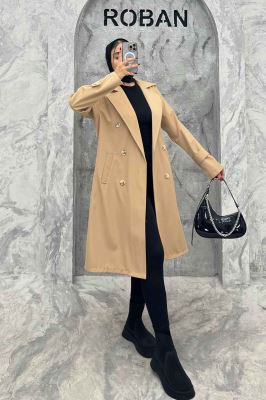 بارانی بلند کمربنددار سانتانا