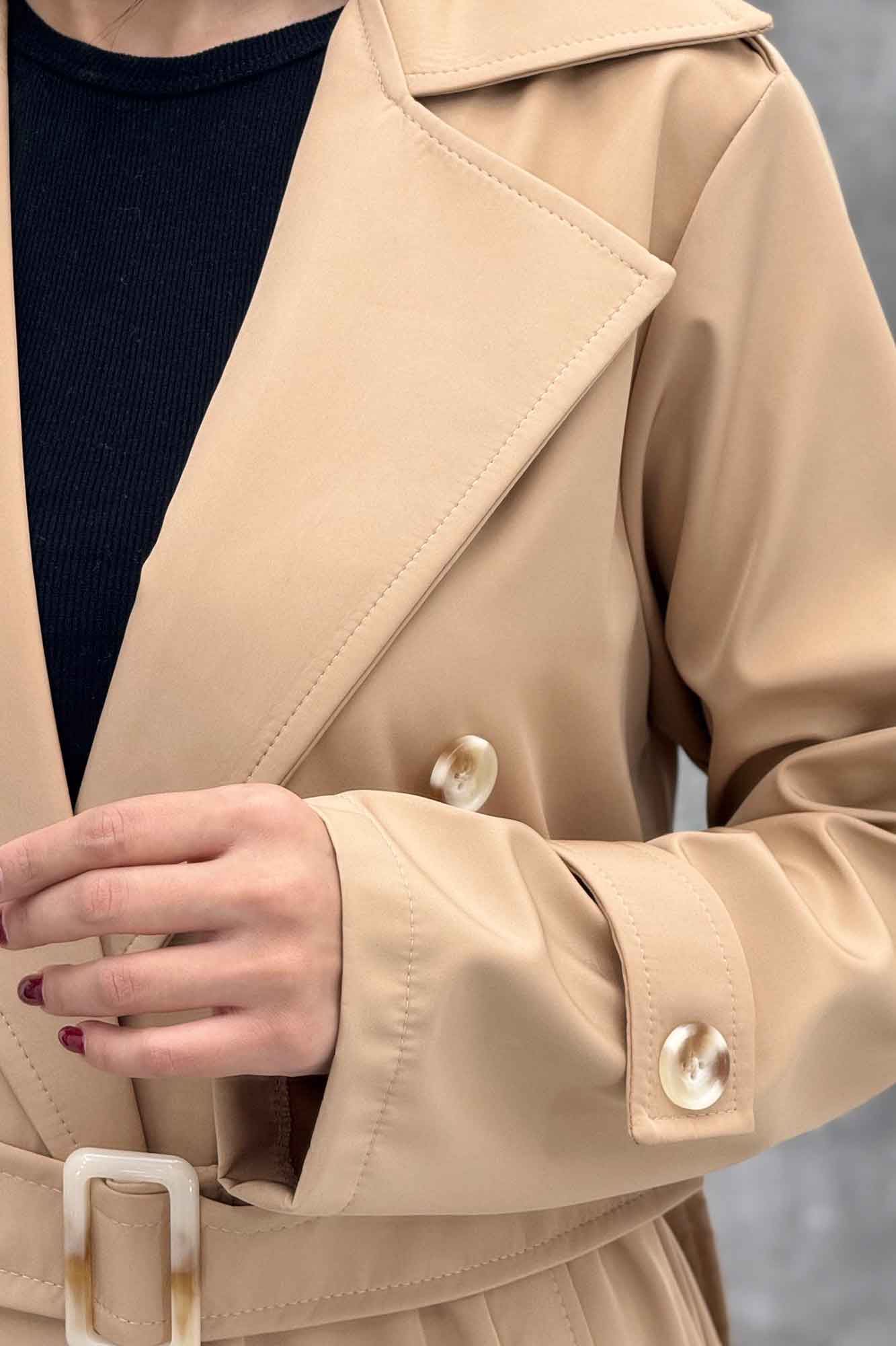 بارانی بلند کمربنددار سانتانا