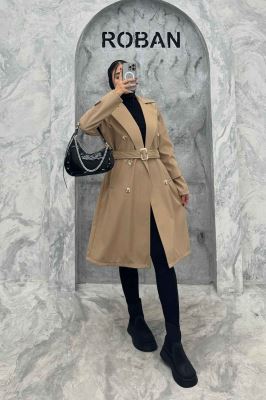 بارانی بلند کمربنددار سانتانا