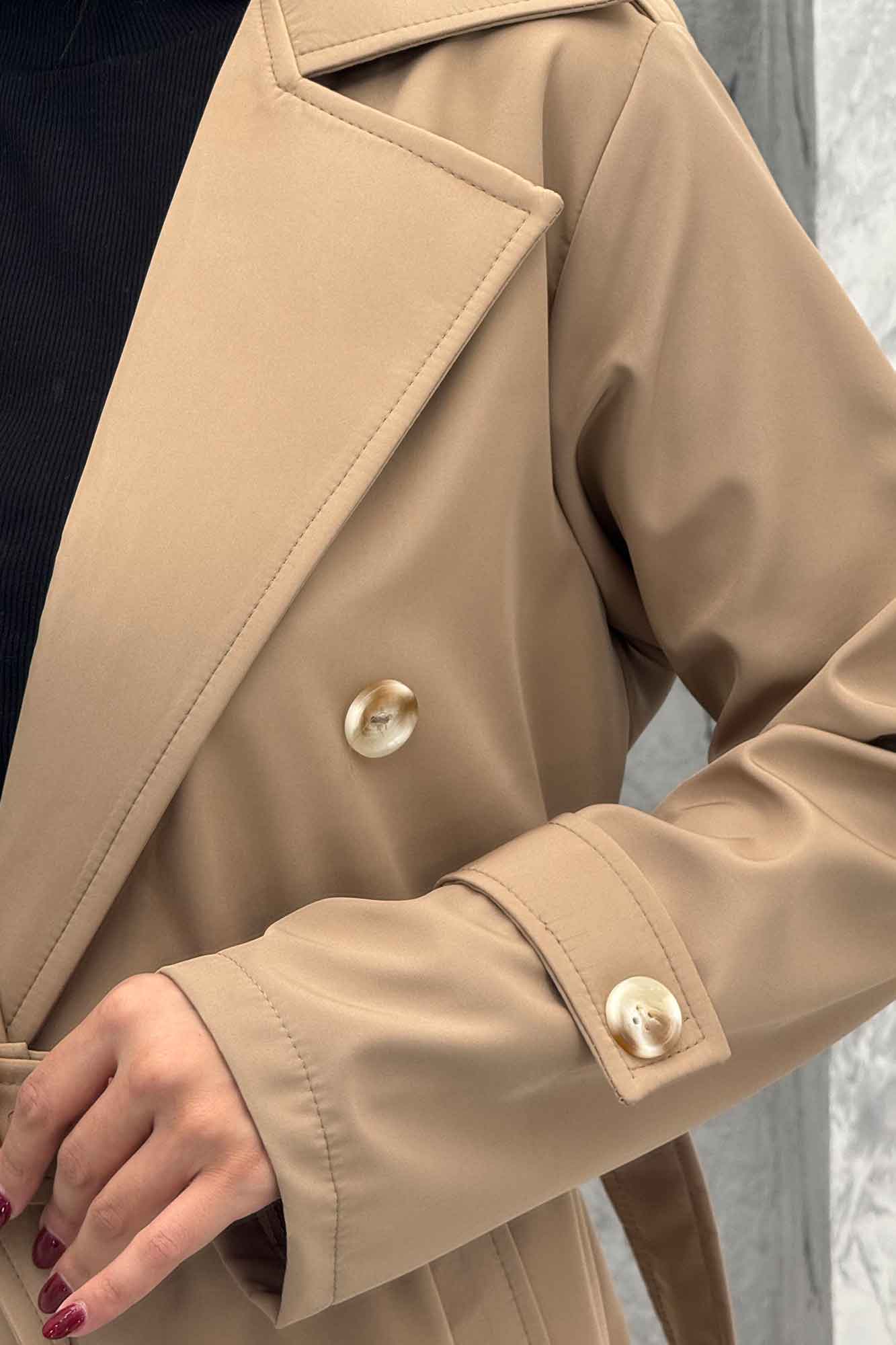 بارانی بلند کمربنددار سانتانا