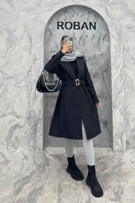 بارانی بلند کمربنددار سانتانا