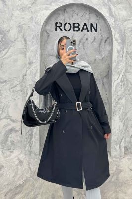 بارانی بلند کمربنددار سانتانا