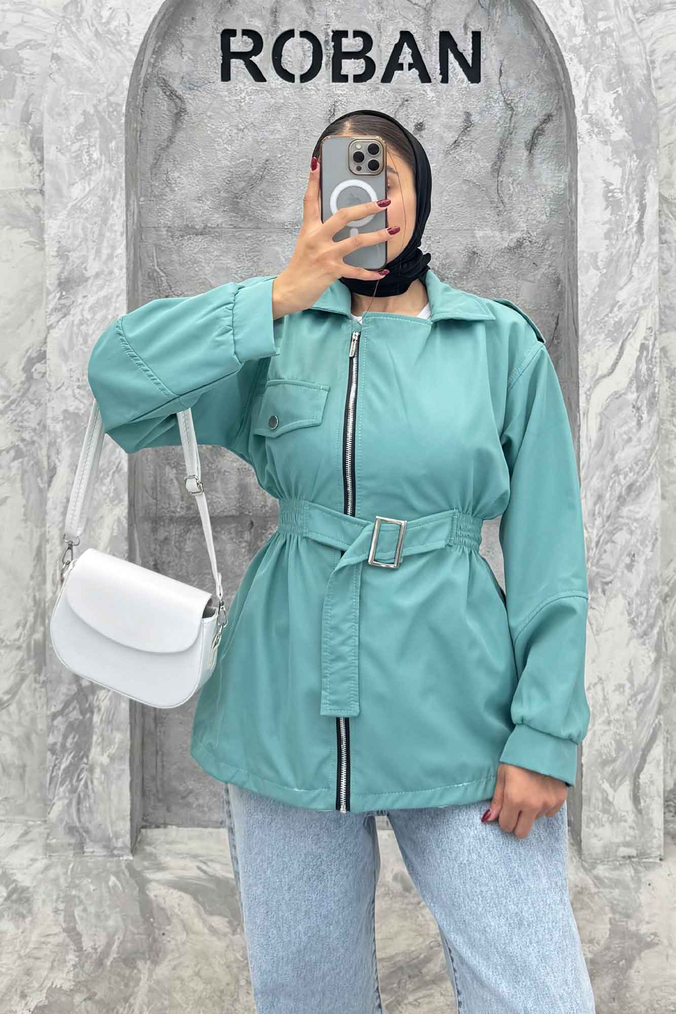 بارانی سانتانا جلو زیپ