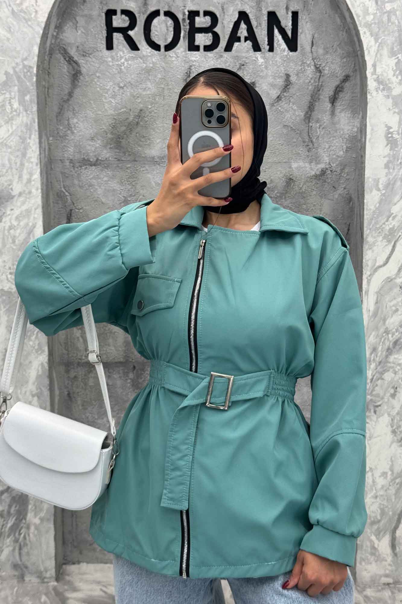 بارانی سانتانا جلو زیپ