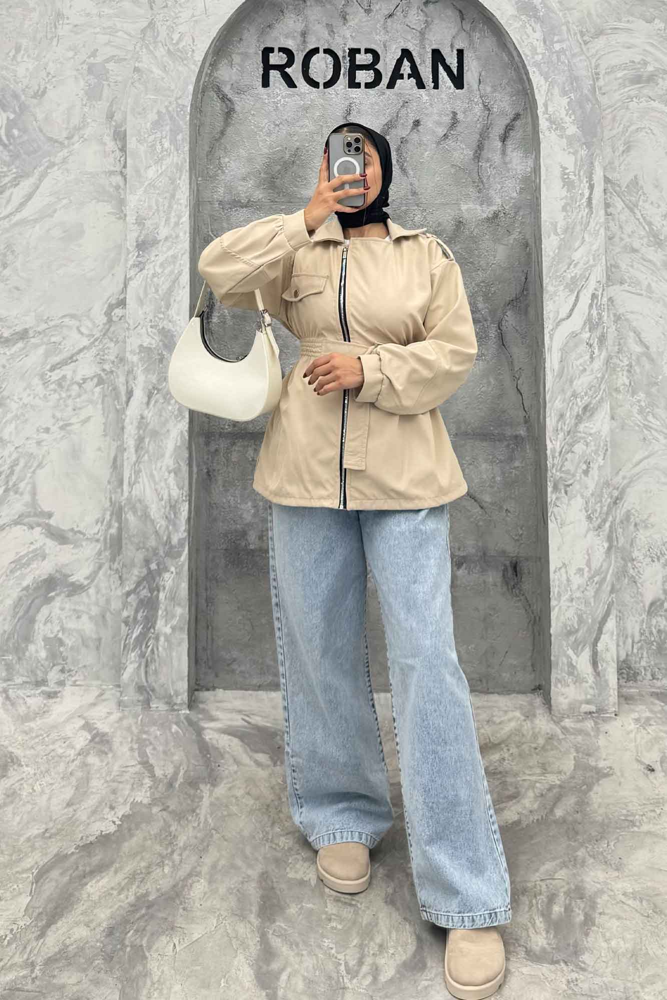 بارانی سانتانا جلو زیپ