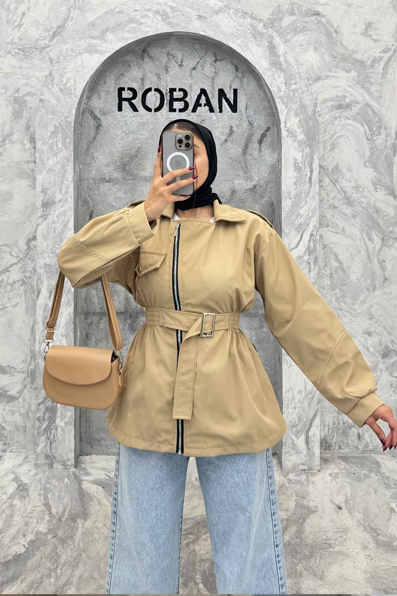 بارانی سانتانا جلو زیپ