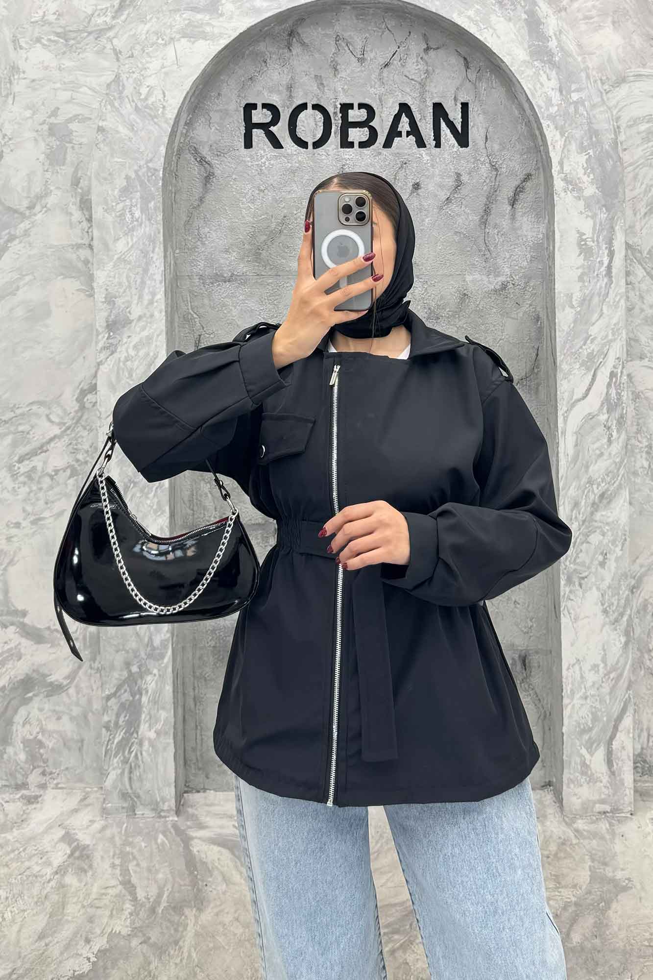 بارانی سانتانا جلو زیپ