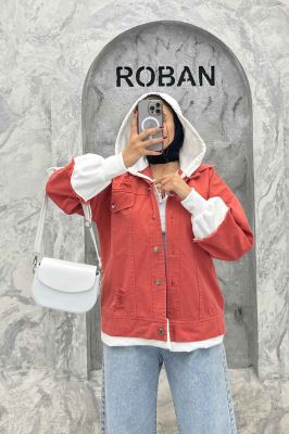 هودی دو جیب ترکیبی با کتان