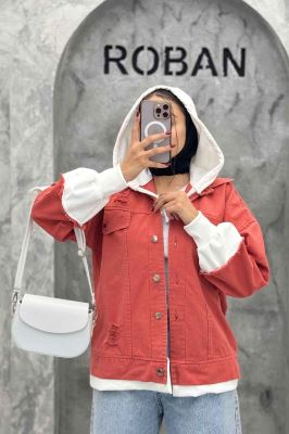 هودی دو جیب ترکیبی با کتان