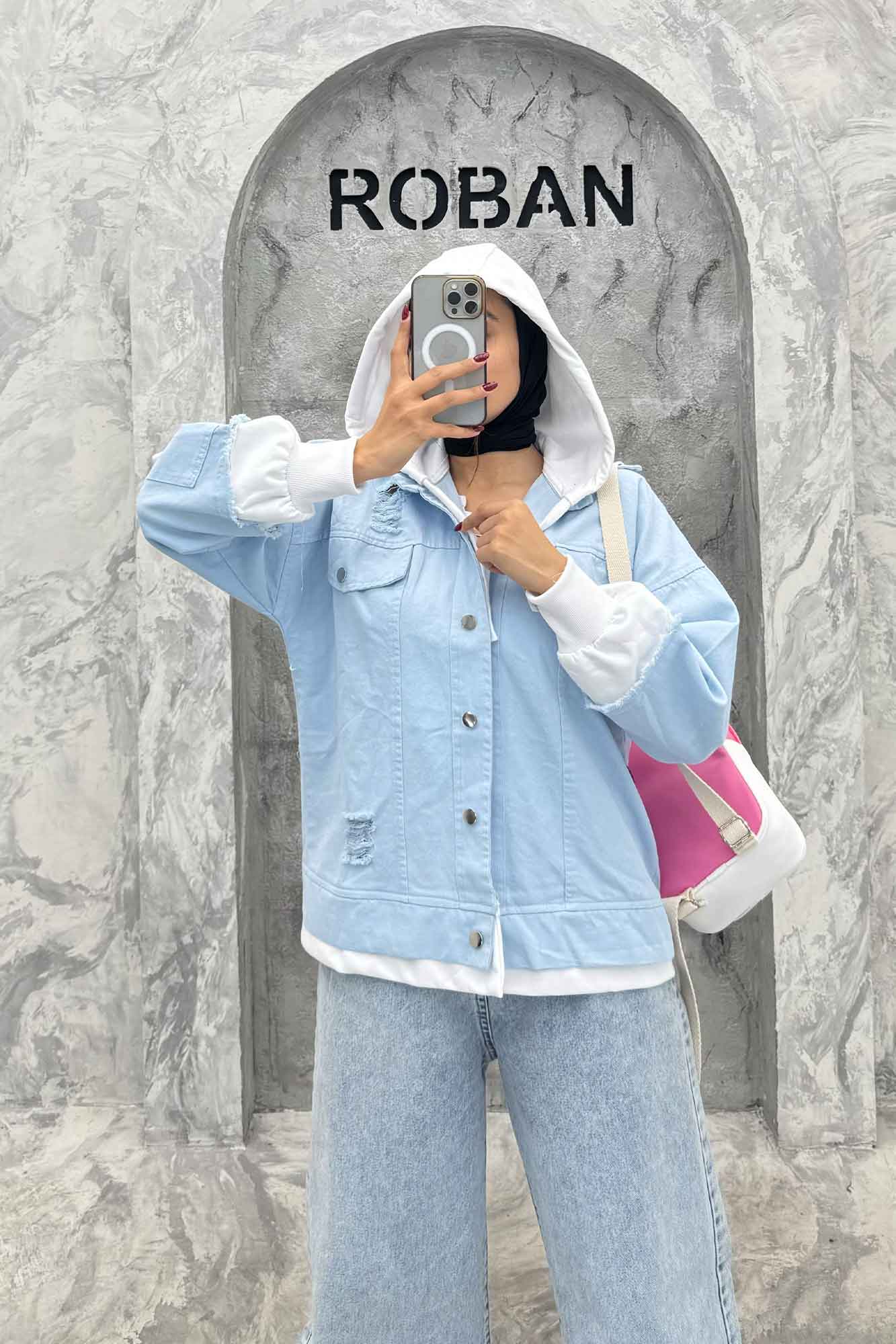 هودی دو جیب ترکیبی با کتان