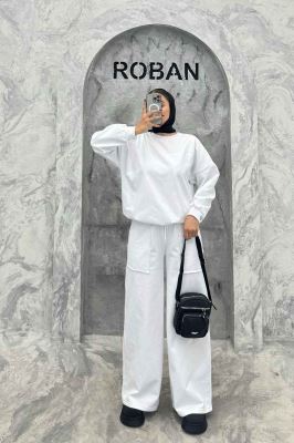 ست دورس و شلوار اسپرت یقه گرد