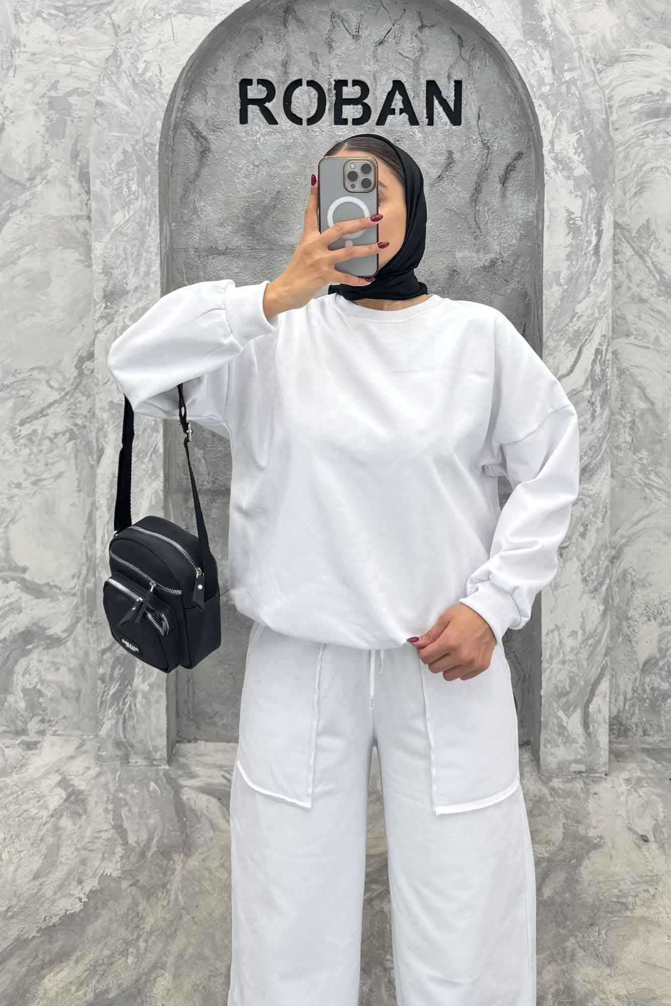 ست دورس و شلوار اسپرت یقه گرد