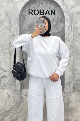 ست دورس و شلوار اسپرت یقه گرد